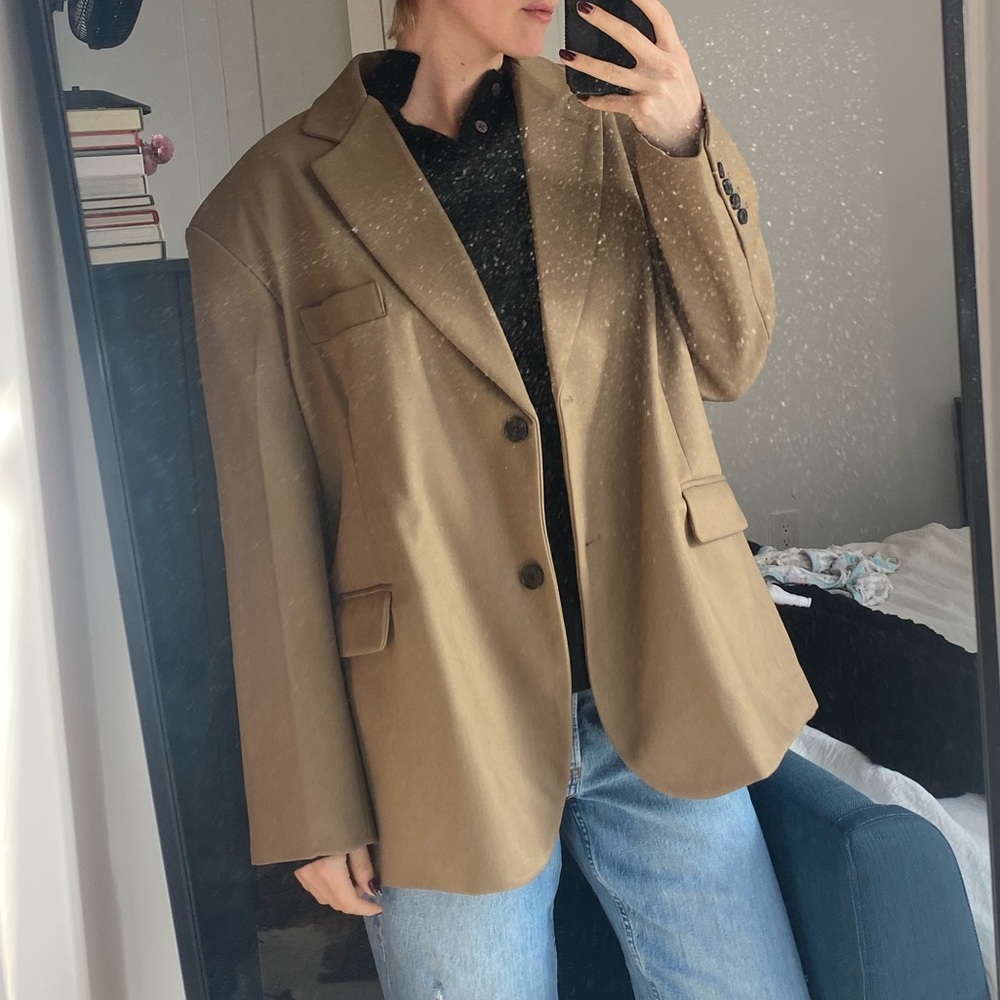 The Frankie Shop camel overside blazer - one size fits all